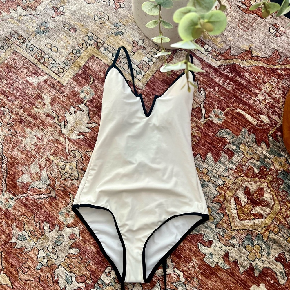 Shade & Shore Cream One Piece Swimsuit